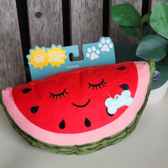 Fringe Studio Other - Fringe Studio Watermelon Plush Toy - Red and Green Squeak & Crinkle